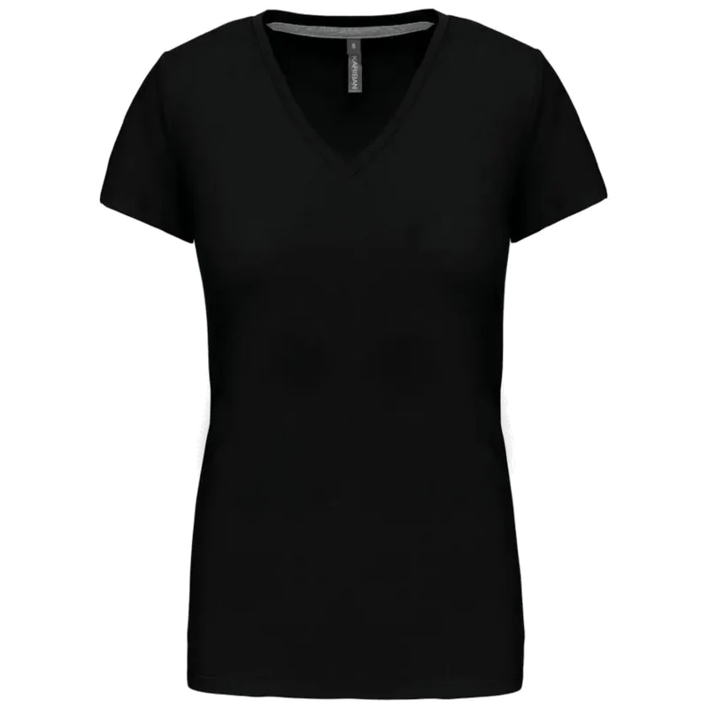 Kariban Dames T-shirt V-hals Korte Mouwen K381