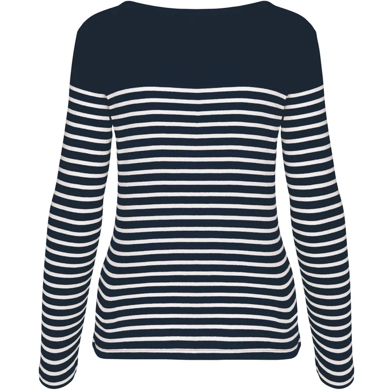 Kariban Gestreept dames-t-shirt lange mouwen K386