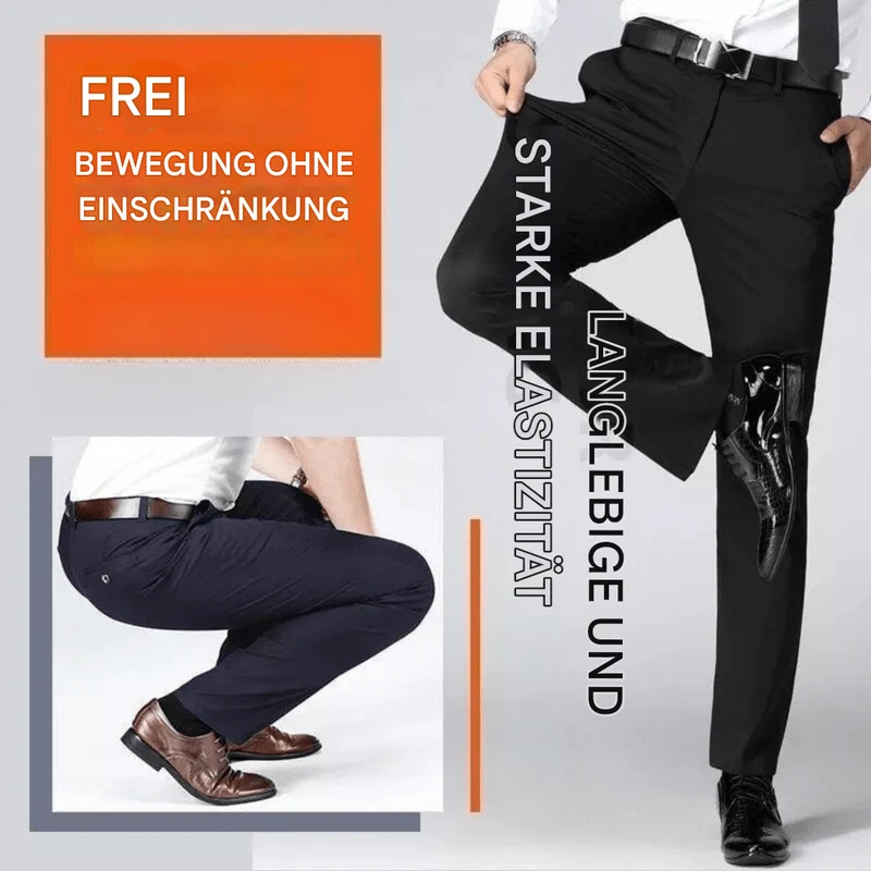 Herren Stretch Anzughose Modern Fit | MasonPro High Stretch Klassische Business Hose | Bequeme Elegante Herrenhose für Büro & Alltag