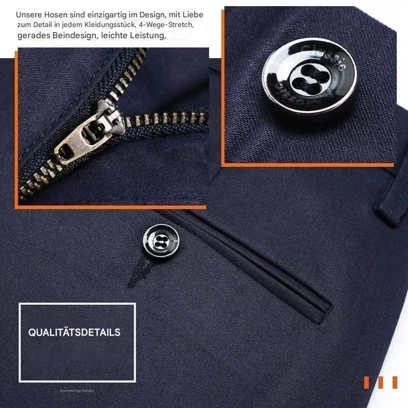 Herren Stretch Anzughose Modern Fit | MasonPro High Stretch Klassische Business Hose | Bequeme Elegante Herrenhose für Büro & Alltag
