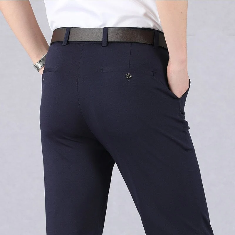 Herren Stretch Anzughose Modern Fit | MasonPro High Stretch Klassische Business Hose | Bequeme Elegante Herrenhose für Büro & Alltag