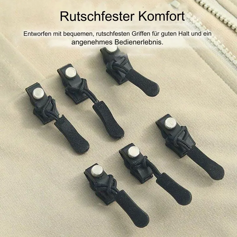 Abnehmbare Reißverschlusszieher 6er-Set | Universelle Ersatz-Zipper für Jacken, Taschen und Rucksäcke