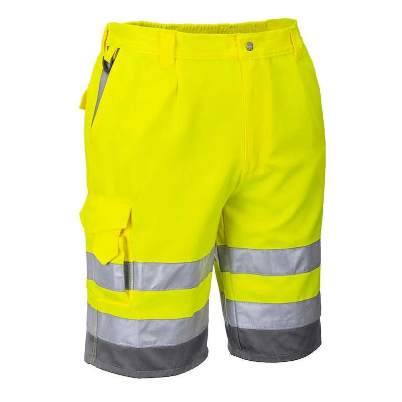 Portwest Hi-Vis Poly/Katoen Korte Werkbroek CL.1 E043