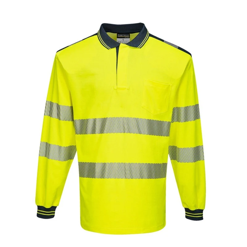 Portwest PW3 Hi-Vis Polo Shirt Lange Mouw T184