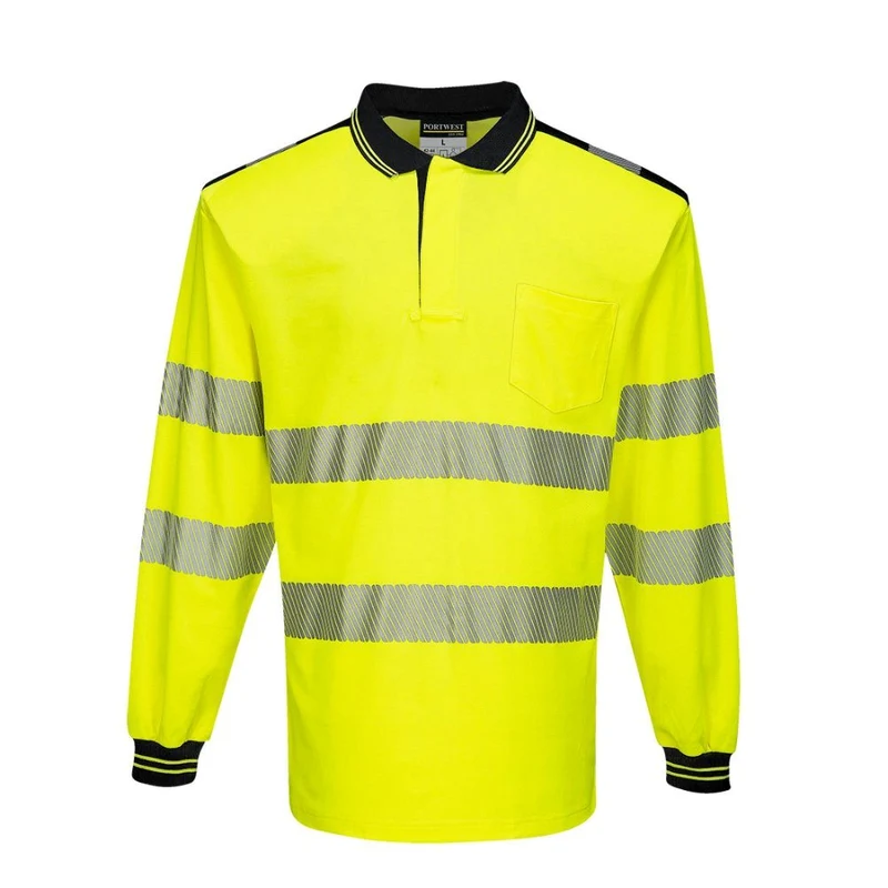 Portwest PW3 Hi-Vis Polo Shirt Lange Mouw T184