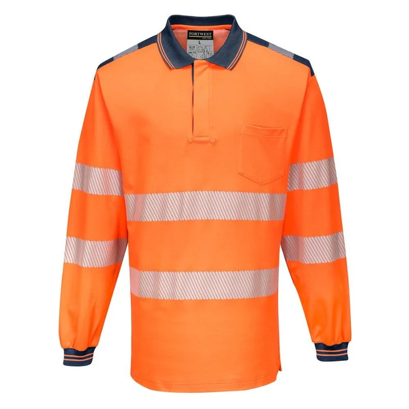 Portwest PW3 Hi-Vis Polo Shirt Lange Mouw T184