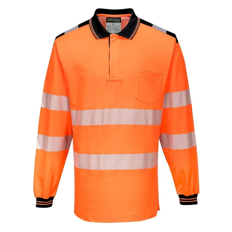 Portwest PW3 Hi-Vis Polo Shirt Lange Mouw T184