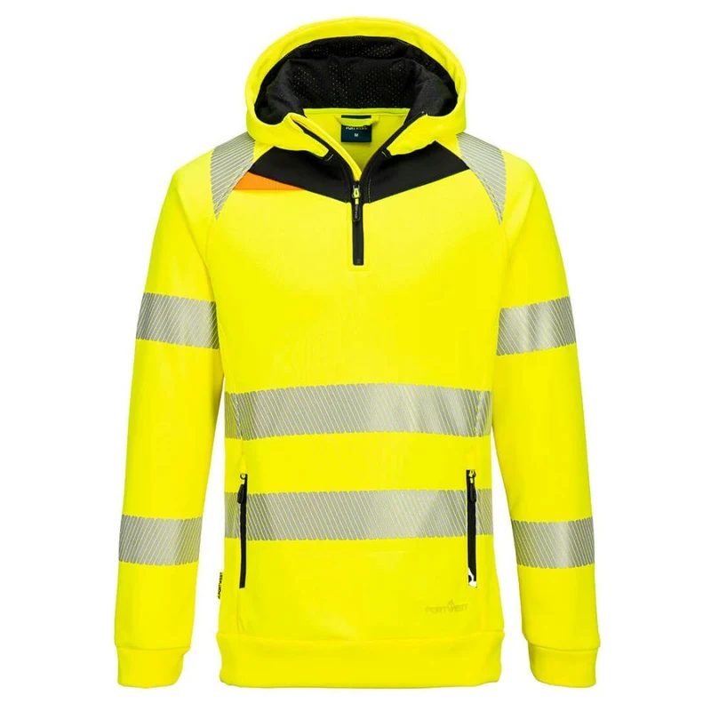 Portwest DX4 Hi-Vis 1/4 Zip Hoodie DX482