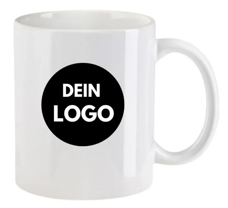 Keramik Tasse Weiß mit Logo bedruckt 330ml