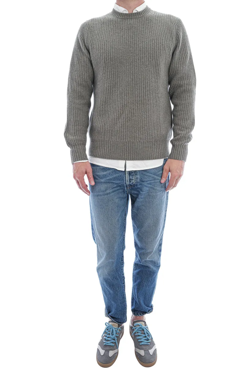 Kaschmirpullover mit Strickmuster Taupegrün