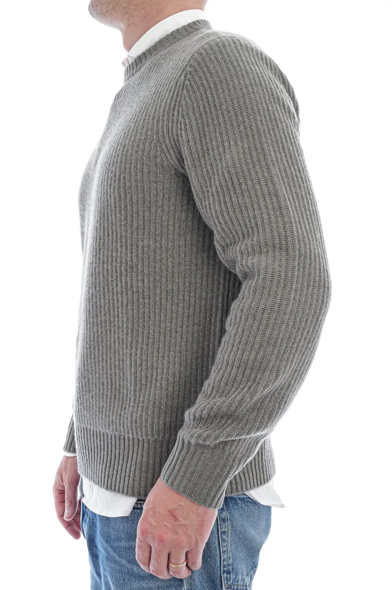 Kaschmirpullover mit Strickmuster Taupegrün