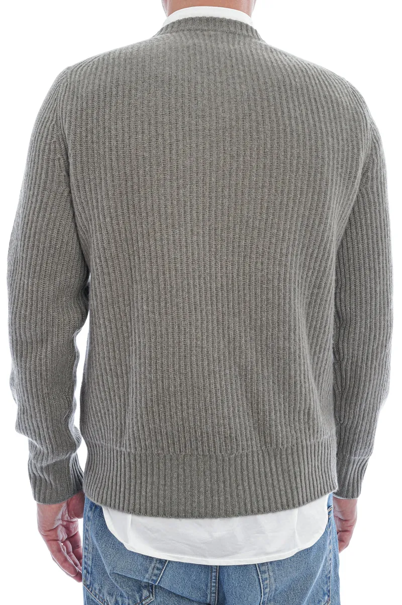 Kaschmirpullover mit Strickmuster Taupegrün