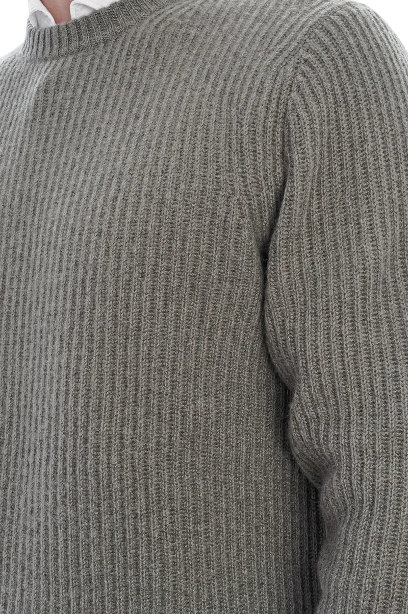 Kaschmirpullover mit Strickmuster Taupegrün
