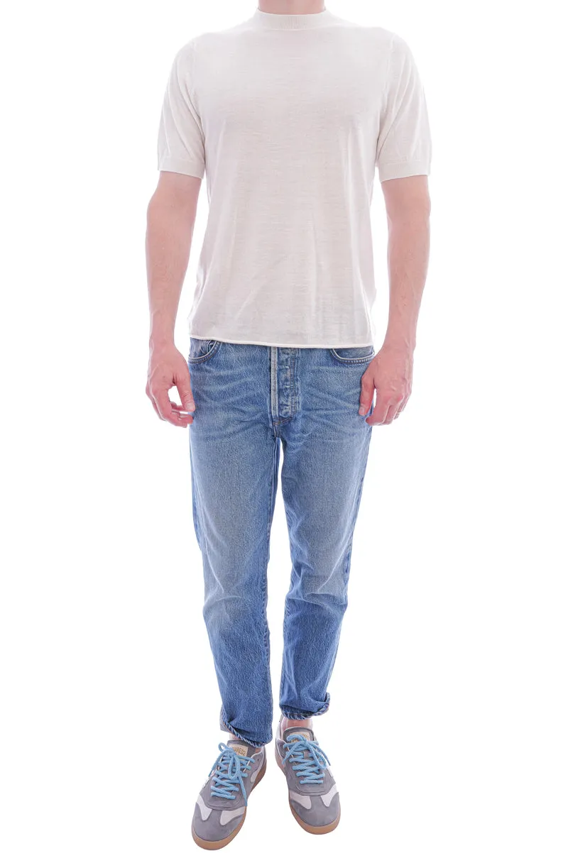 T-Shirt aus Kaschmir Weiß