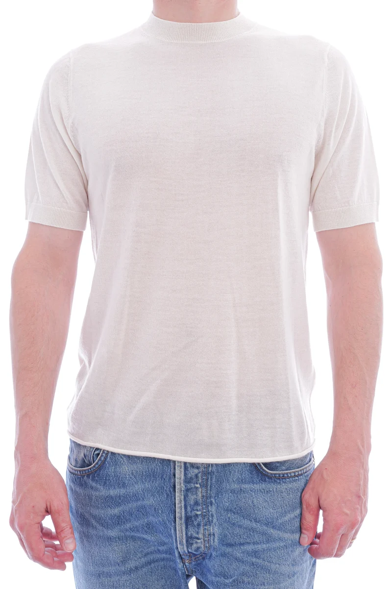 T-Shirt aus Kaschmir Weiß