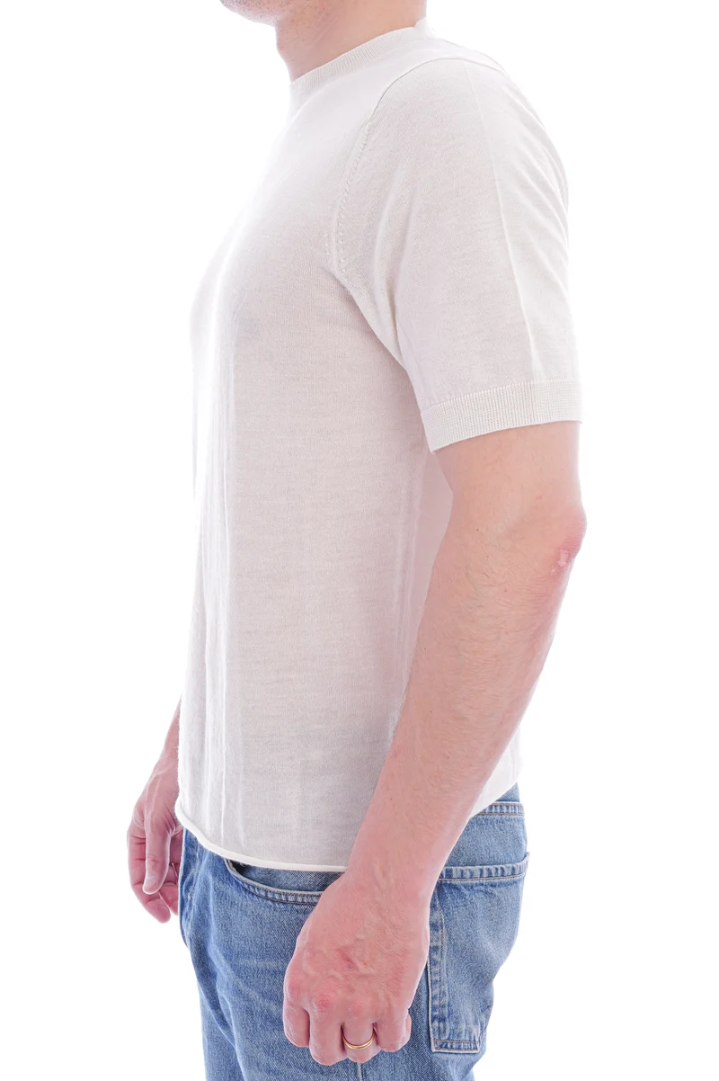 T-Shirt aus Kaschmir Weiß