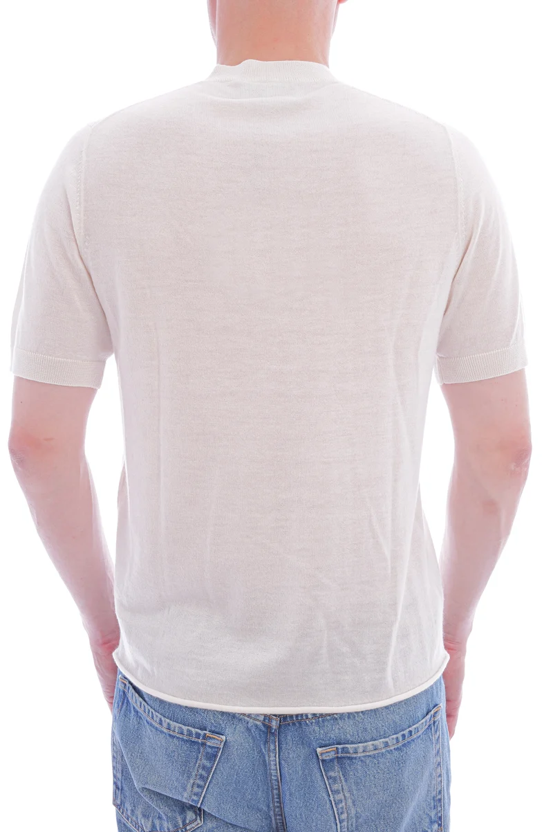 T-Shirt aus Kaschmir Weiß