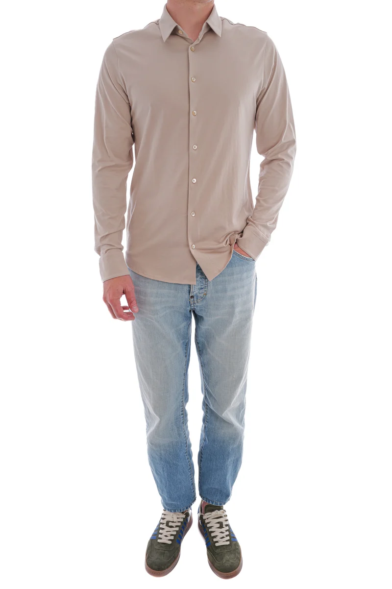 Baumwollhemd 'Otis La 30' Steinbeige