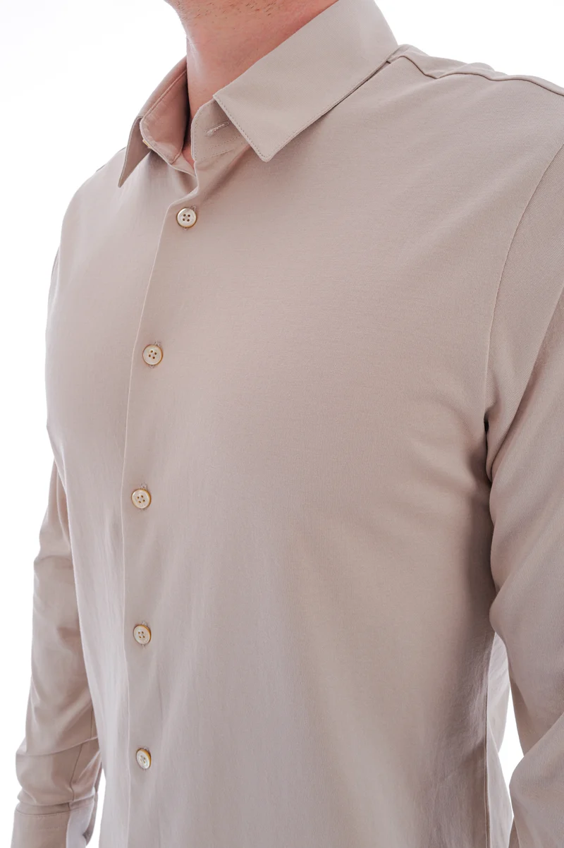 Baumwollhemd 'Otis La 30' Steinbeige