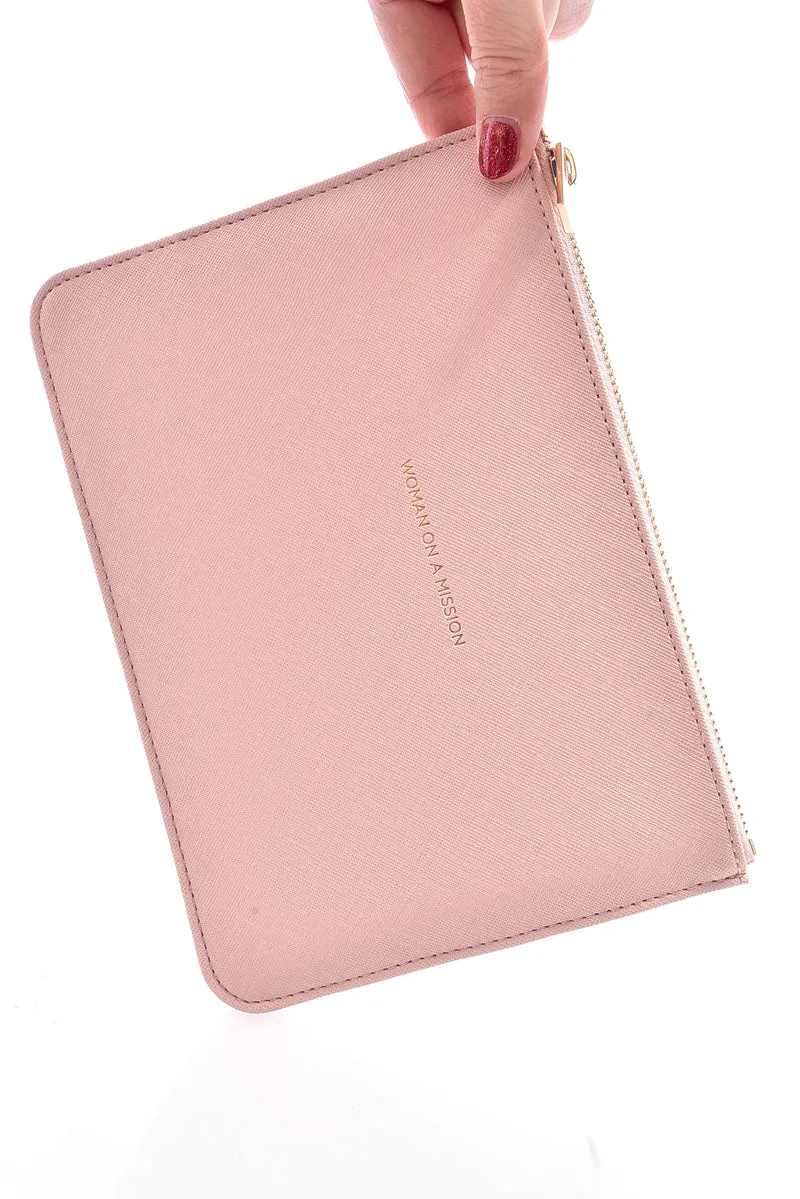 Beutel aus Glattleder Blush