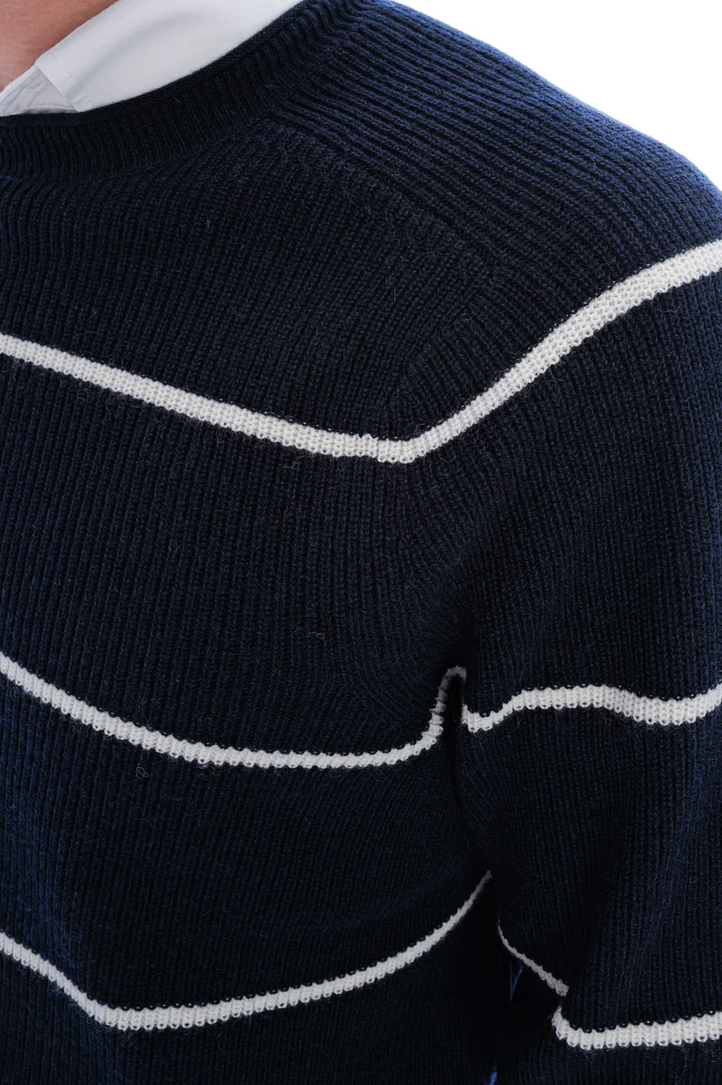 Pullover im Halbpatent-Strick Gestreift
