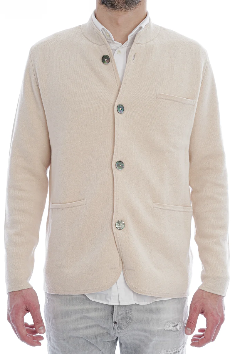 Doubleface-Strickjacke Beige