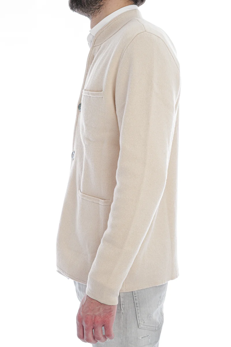 Doubleface-Strickjacke Beige