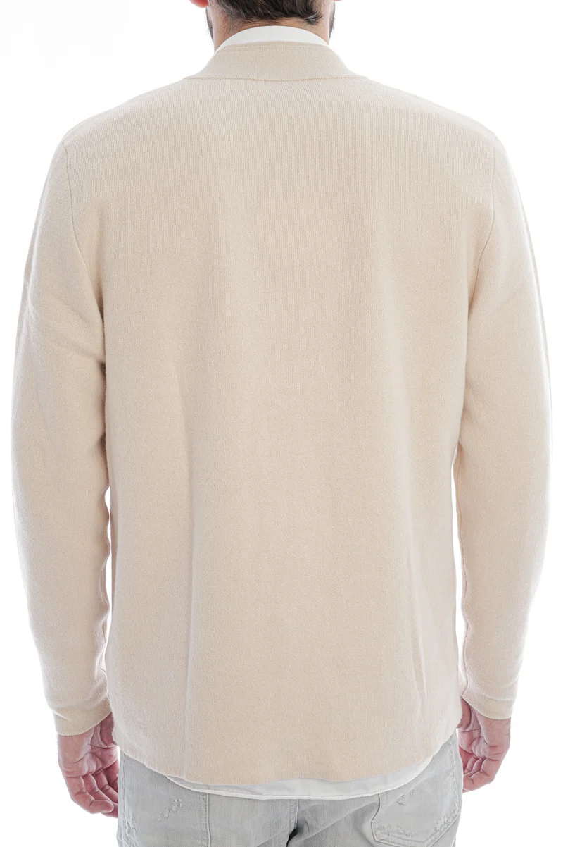 Doubleface-Strickjacke Beige