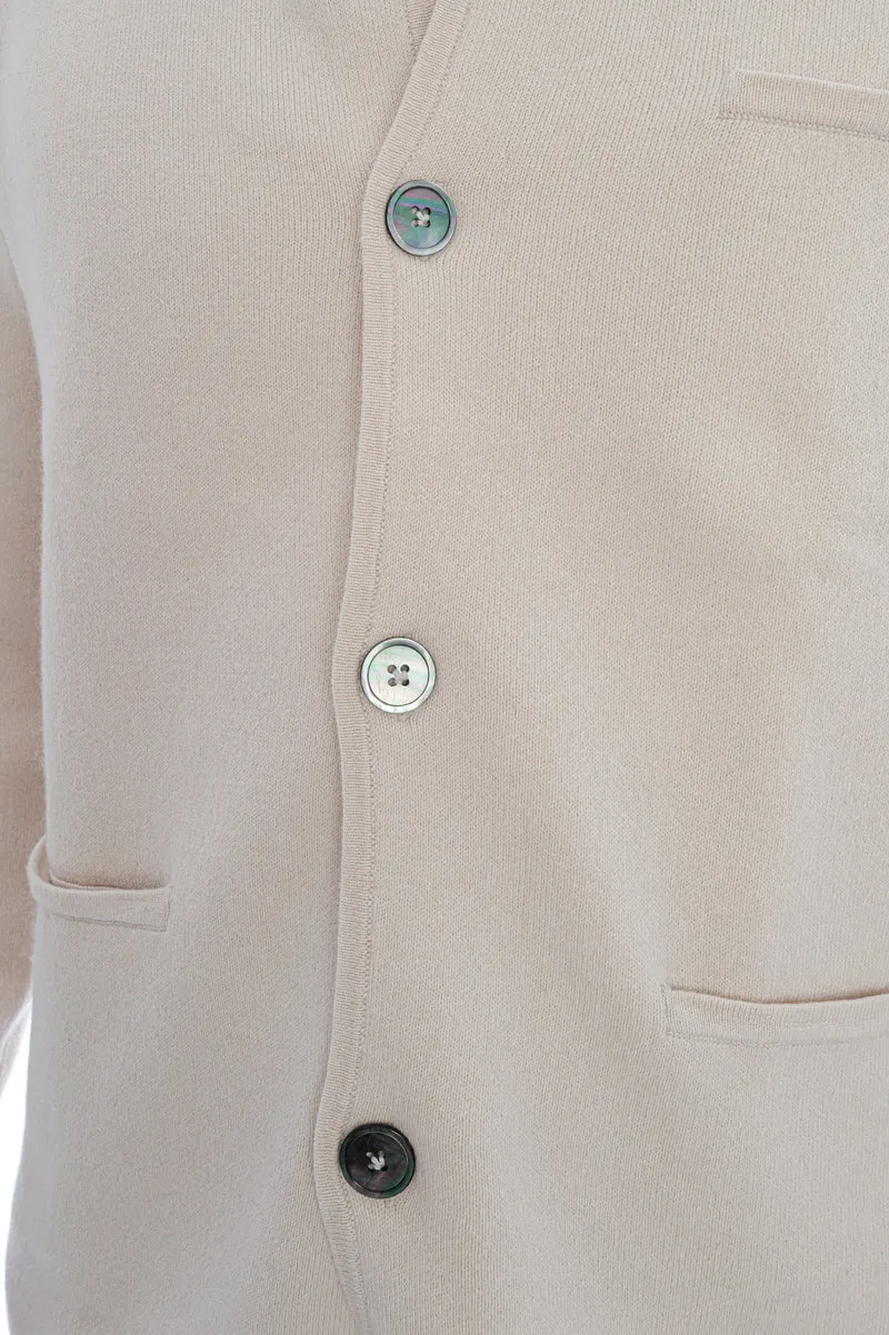 Doubleface-Strickjacke Beige