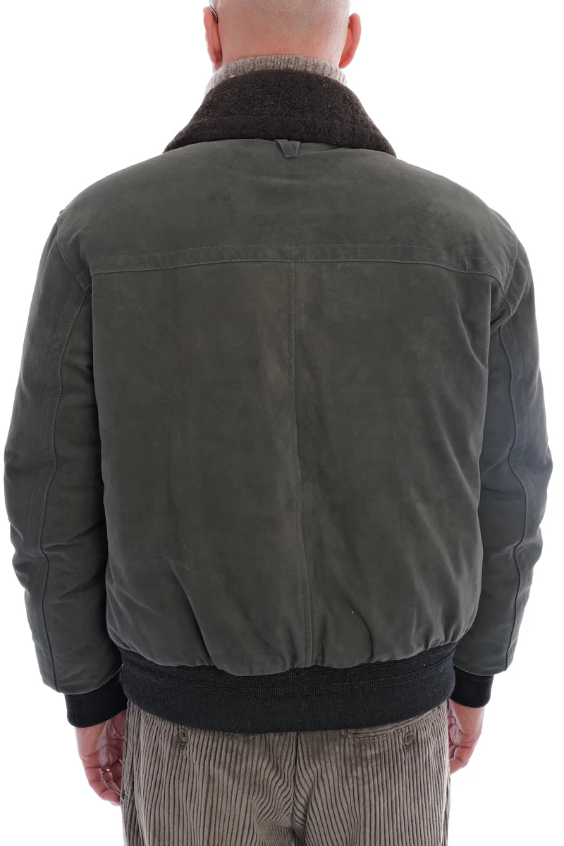 Lederjacke mit Daunenfüllung Lakritz