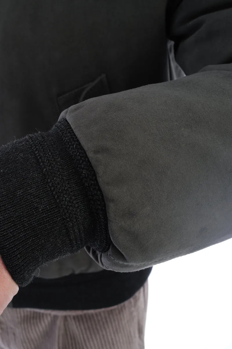 Lederjacke mit Daunenfüllung Lakritz