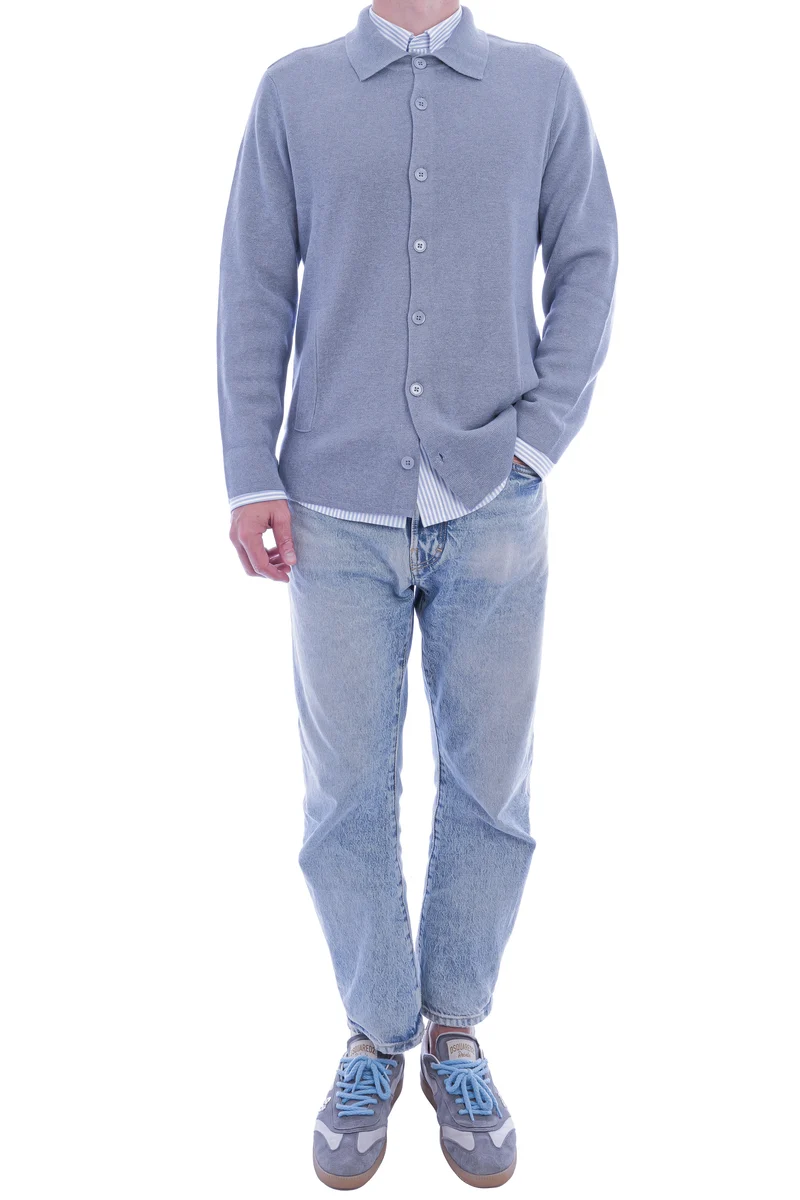 Strickjacke aus Seide und Kaschmir Blau