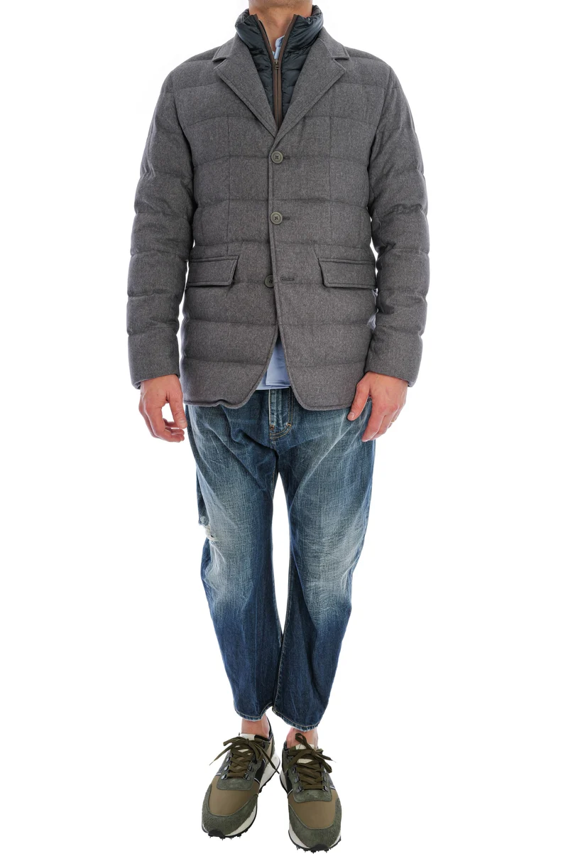 Daunenjacke im Blazer-Look Grau