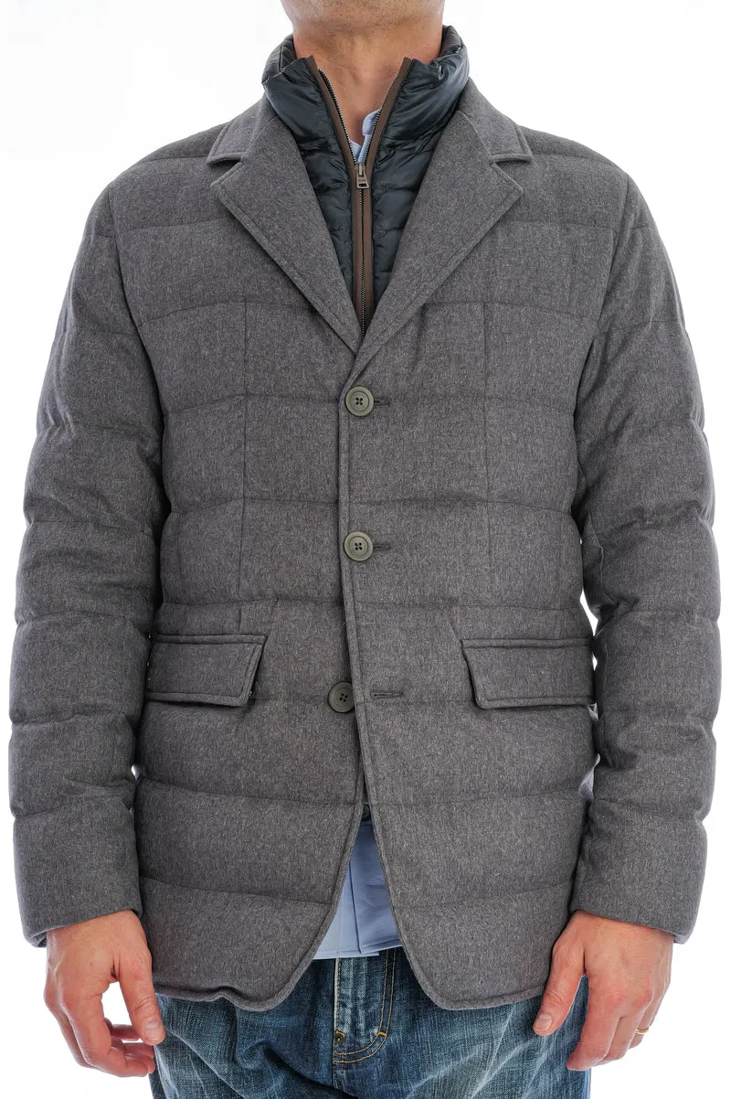 Daunenjacke im Blazer-Look Grau