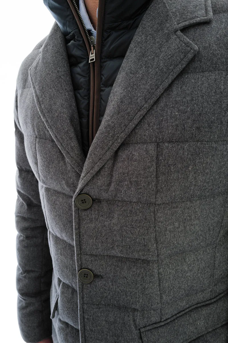 Daunenjacke im Blazer-Look Grau