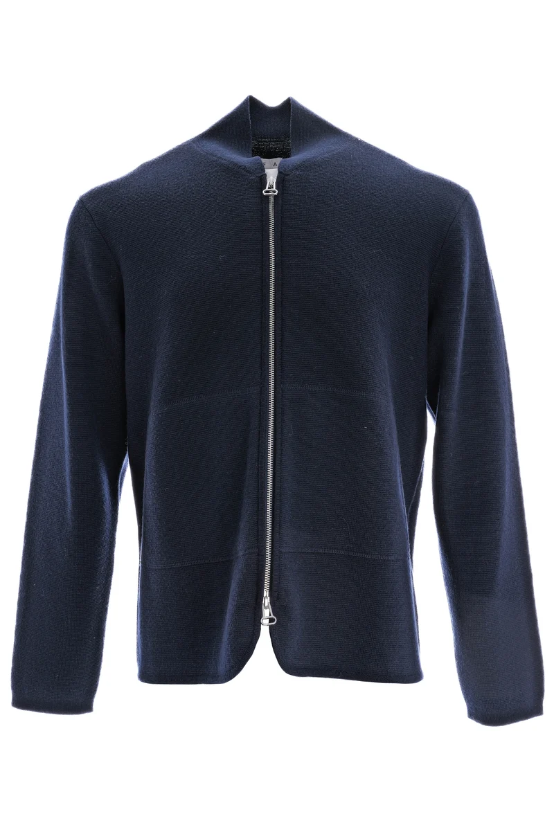Wollstrickjacke Navy
