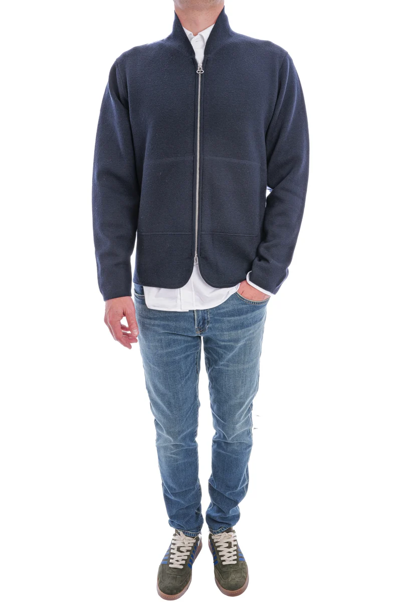 Wollstrickjacke Navy