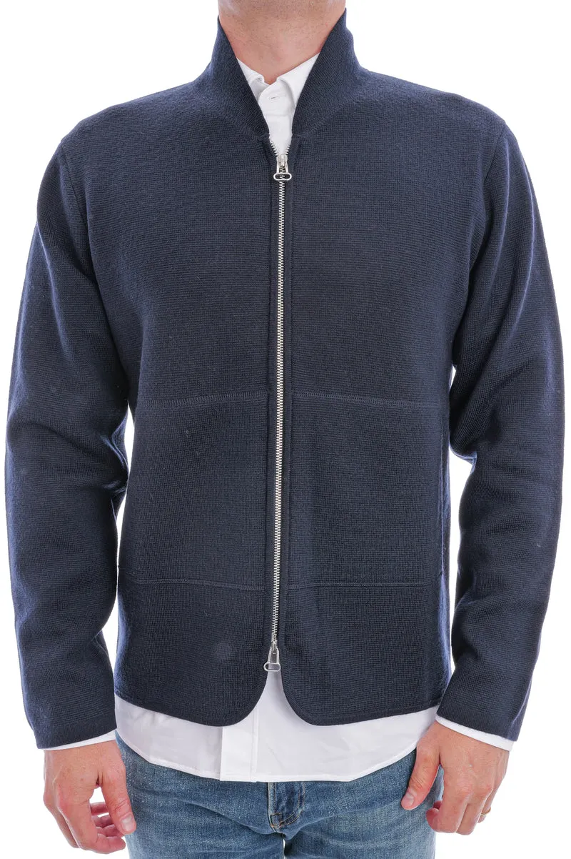 Wollstrickjacke Navy