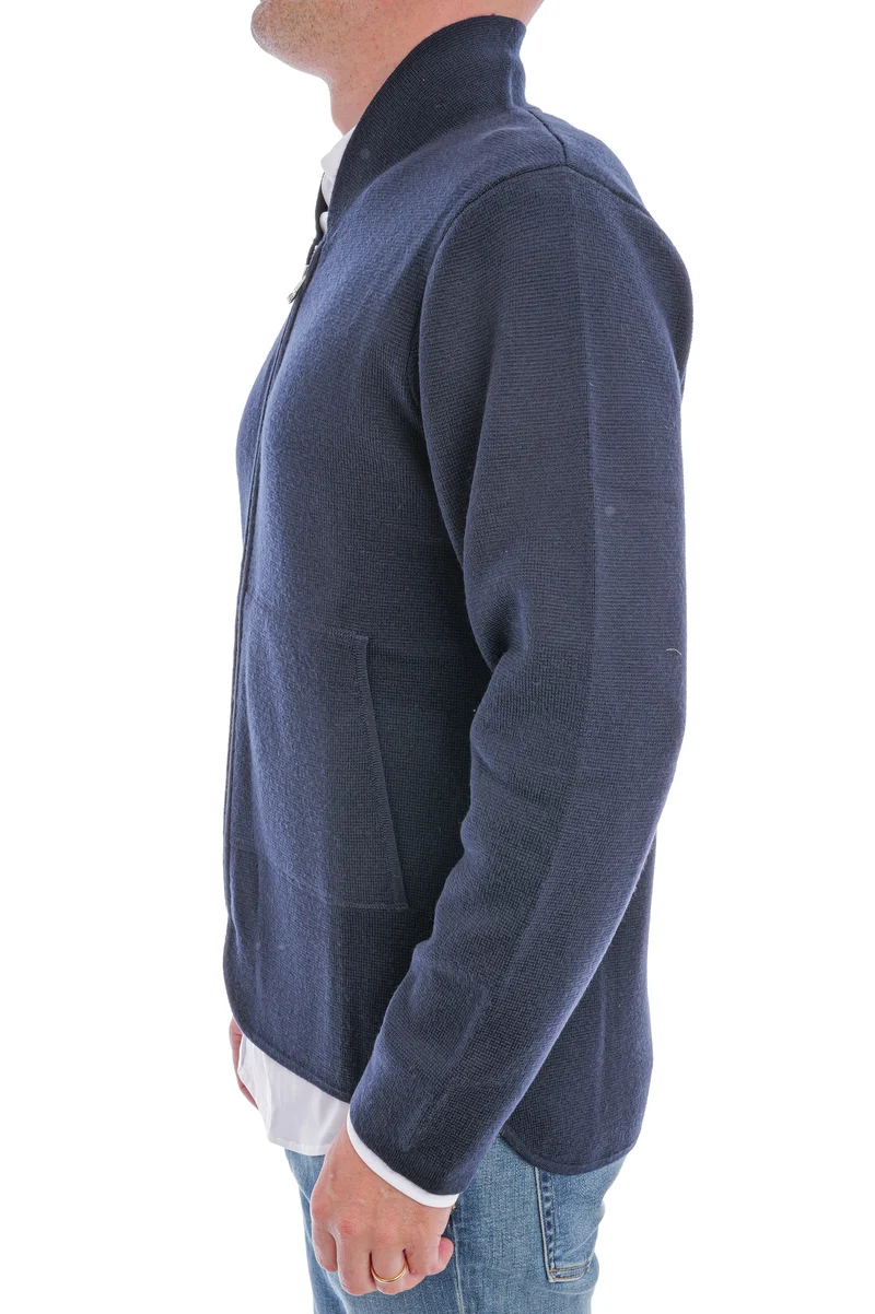 Wollstrickjacke Navy