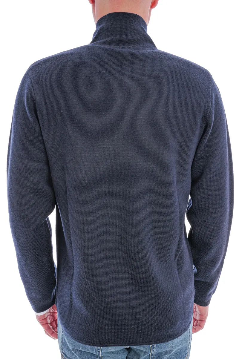 Wollstrickjacke Navy