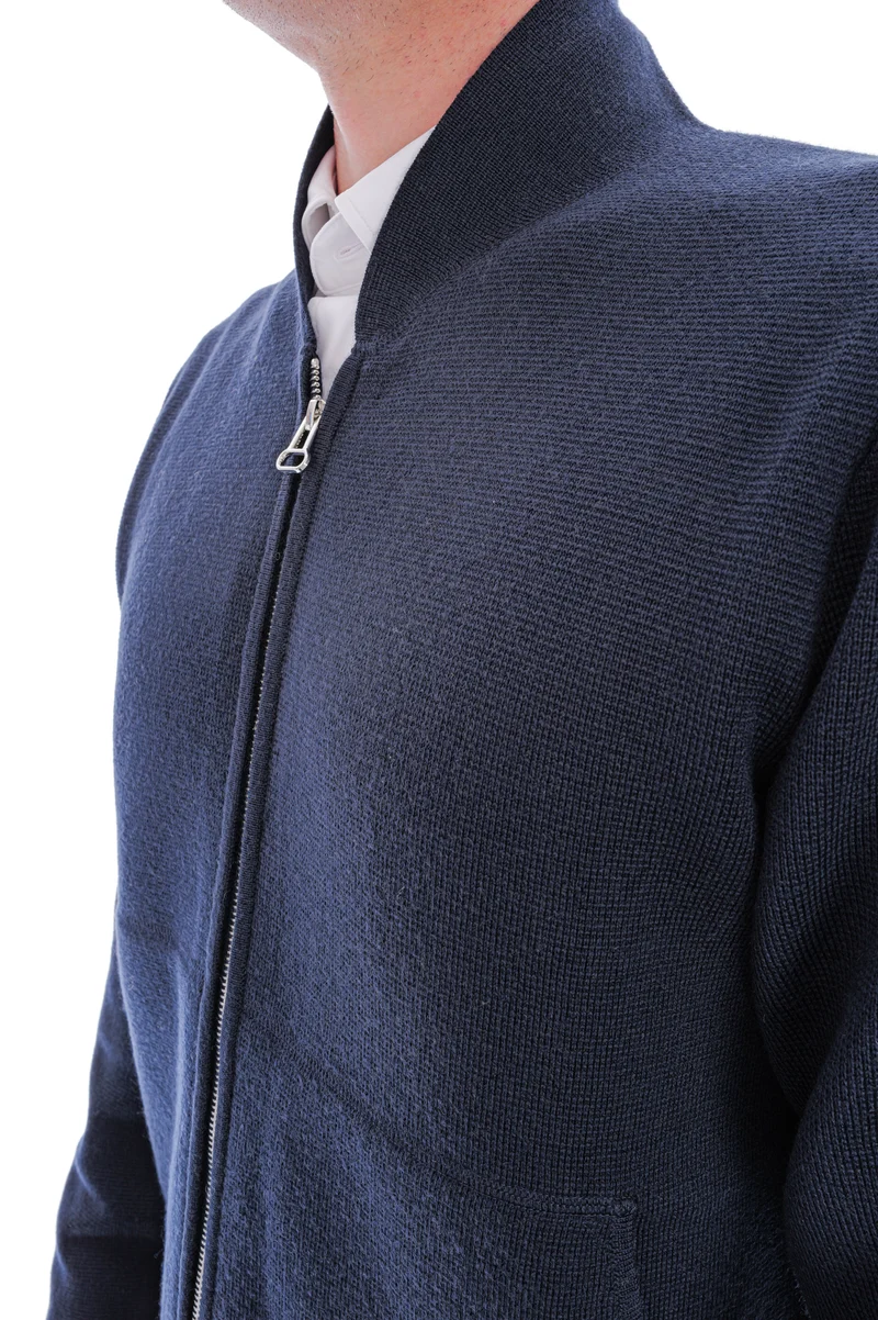 Wollstrickjacke Navy