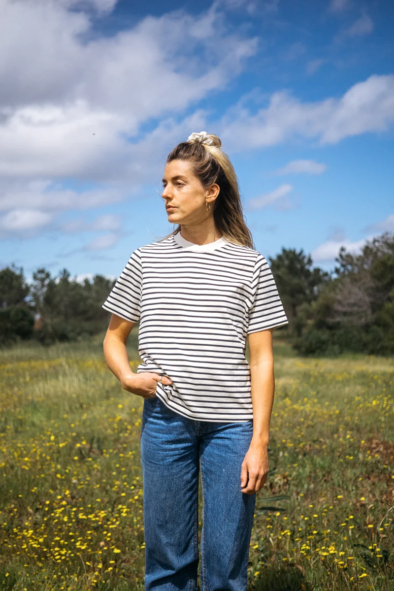 Heavy T-Shirt Jonna Navy-Striped