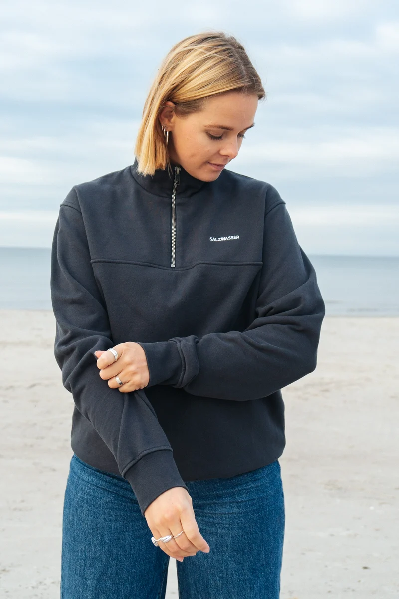 Half-Zip Sweater Knut Graublau