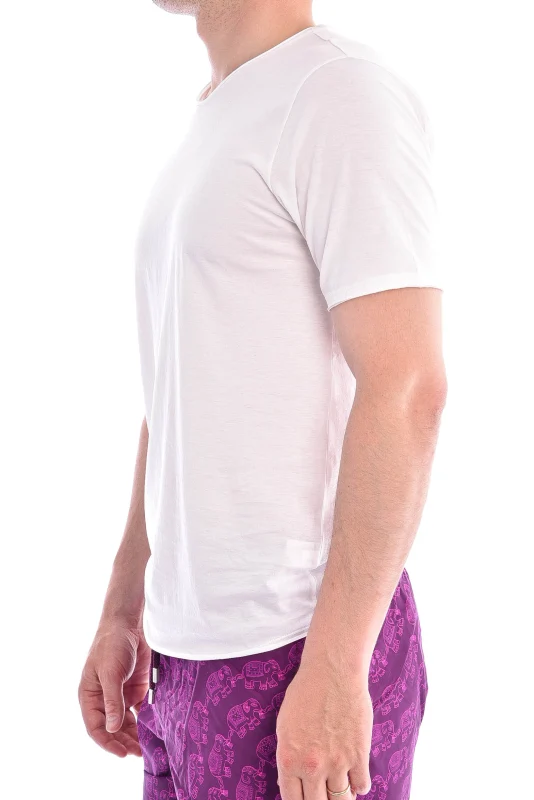 T-Shirt 'Enno' Weiß Rollsaum