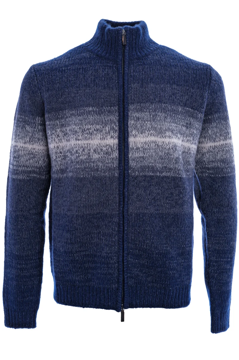 Kaschmirstrickjacke 'Felias Degrade' Midnight Alabaster