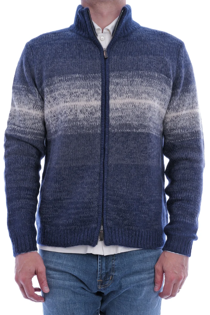 Kaschmirstrickjacke 'Felias Degrade' Midnight Alabaster
