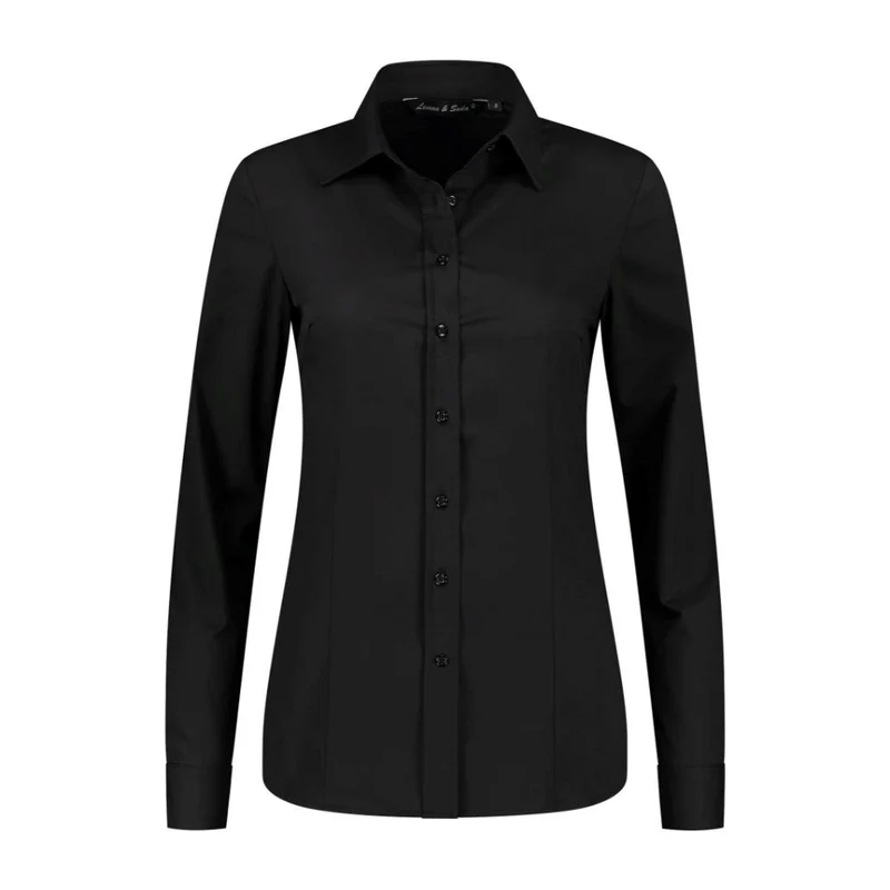 Lemon & Soda Dames Stretch Blouse Poplin Lange Mouw LEM3923