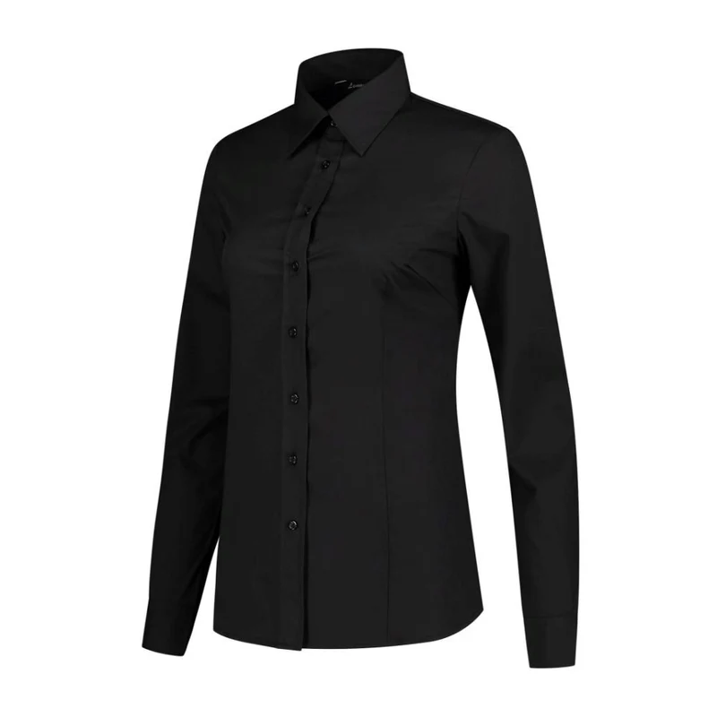 Lemon & Soda Dames Stretch Blouse Poplin Lange Mouw LEM3923
