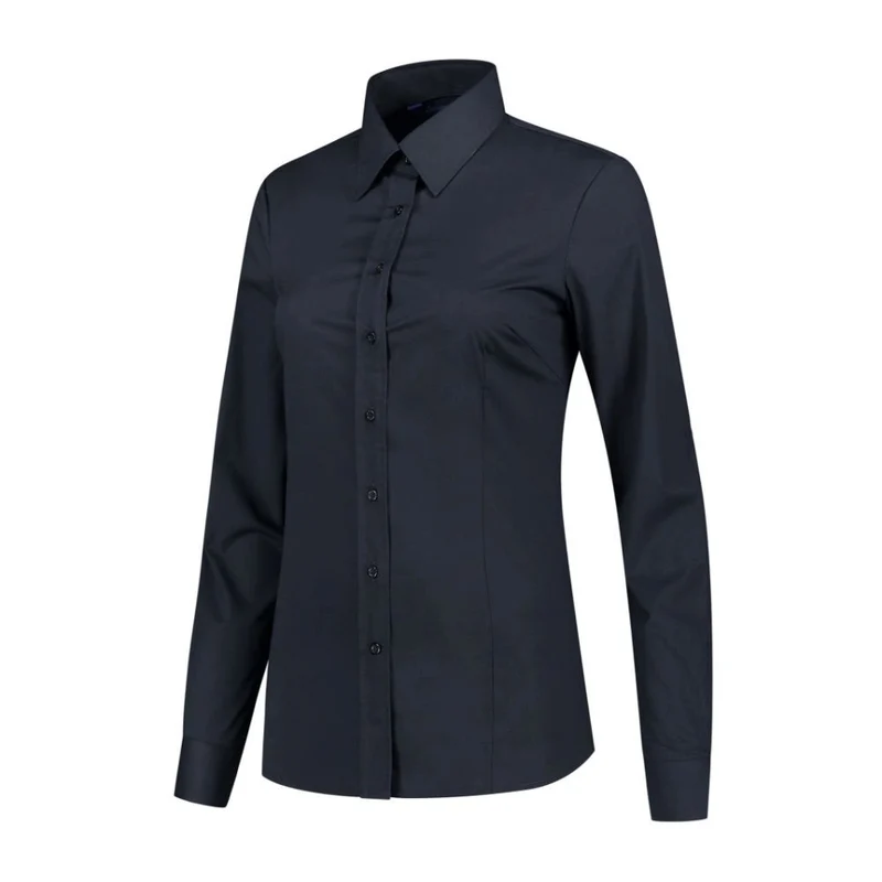 Lemon & Soda Dames Stretch Blouse Poplin Lange Mouw LEM3923