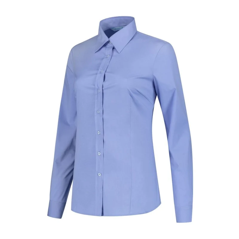 Lemon & Soda Dames Stretch Blouse Poplin Lange Mouw LEM3923